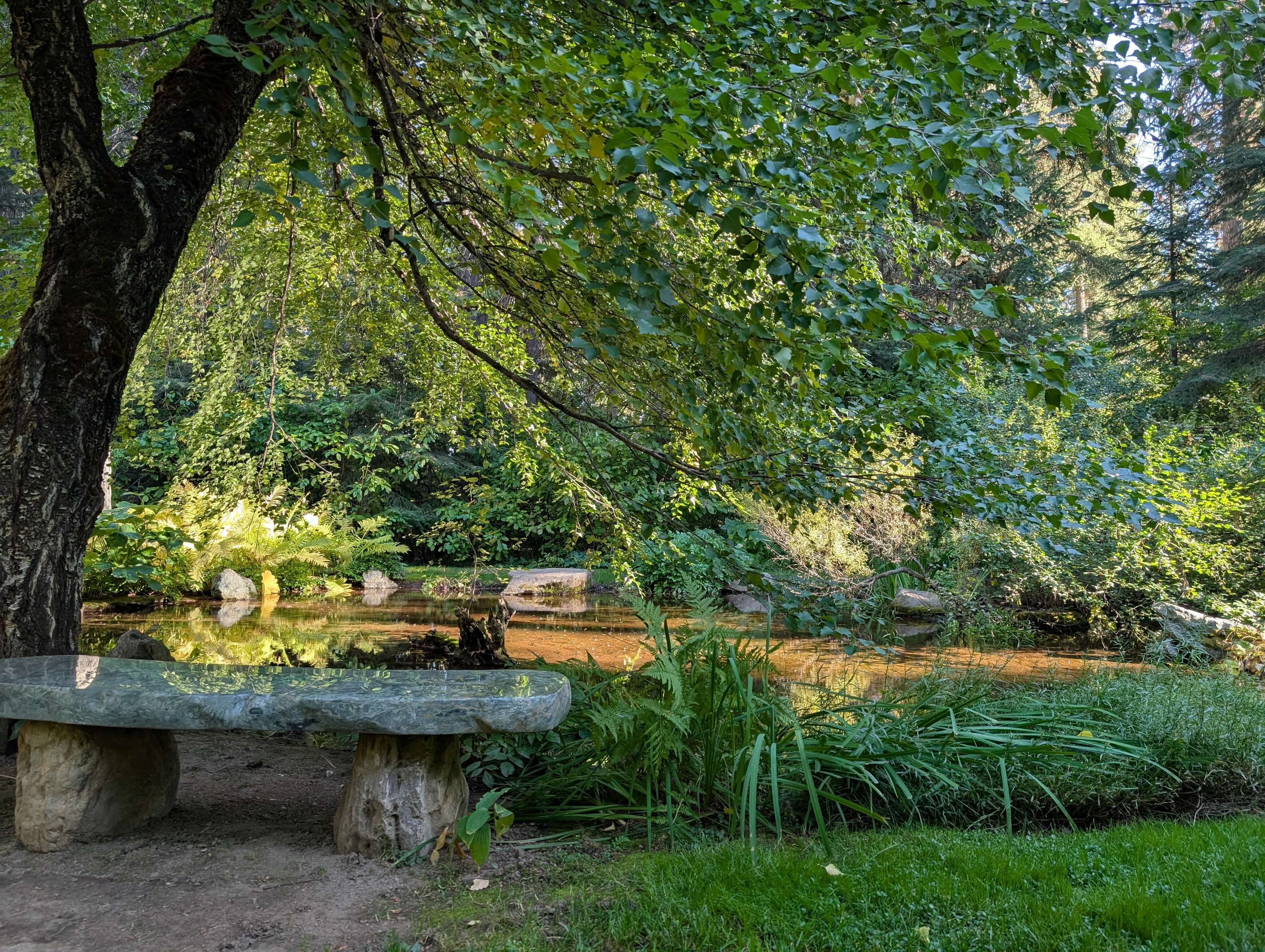 Private, family-owned botanical garden in McCall (Idaho, USA), known as Charlie's Garden at Sylvan Beach.